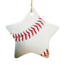 Witte honkbal met rood getikt