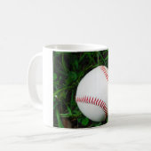 Witte honkbal met rood getikt koffiemok (Voorkant links)