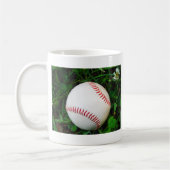 Witte honkbal met rood getikt koffiemok (Links)