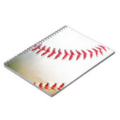 Witte honkbal met rood getikt notitieboek (Linkerzijde)