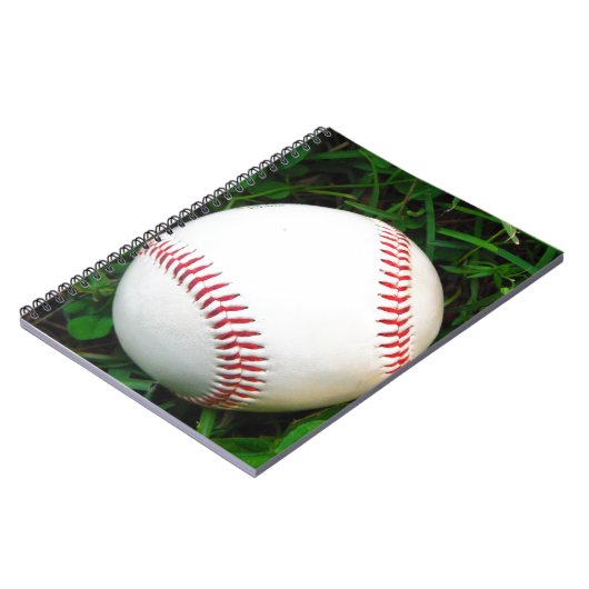 Witte honkbal met rood getikt notitieboek (Linkerzijde)