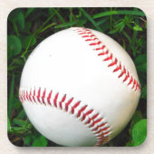 Witte honkbal met rood getikt onderzetter (Voorkant)