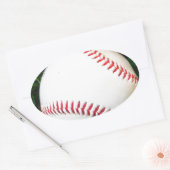 Witte honkbal met rood getikt ovale sticker (Envelop)