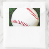 Witte honkbal met rood getikt rechthoekige sticker (Tas)