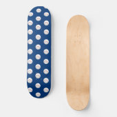 Witte honkbalspelers bal rode stiksels persoonlijk skateboard (Voorkant)