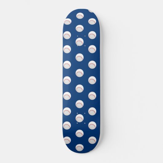 Witte honkbalspelers bal rode stiksels persoonlijk skateboard (Voorkant)