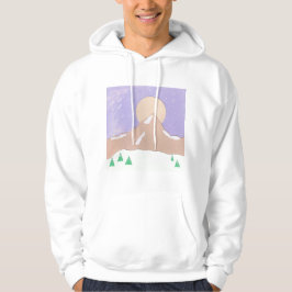 Witte hoodie met een coole bergscène