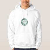 Witte hoodie met groene cirkel, (Voorkant)