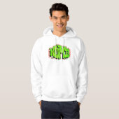 Witte Hoodie met Neon Graffiti (Voorkant volledig)