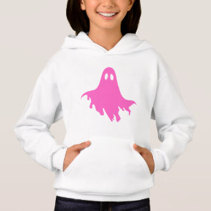 Witte hoodie met roze spook – Mooie & gezellige gr
