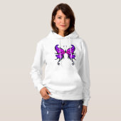 Witte hoodie met stijlvol Paarse vlinderontwerp (Voorkant volledig)