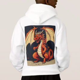 Witte hoodie voor kinderen met Dragon Design