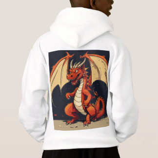Witte hoodie voor kinderen met Dragon Design