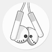 Witte hoofdtelefoon Sticker (Voorkant)