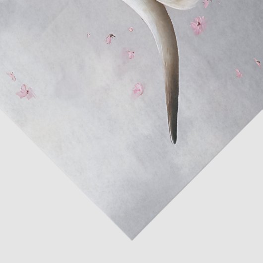 Witte Hoogland Koe Roze Wildflowers Decoupage Tissuepapier (Detail)