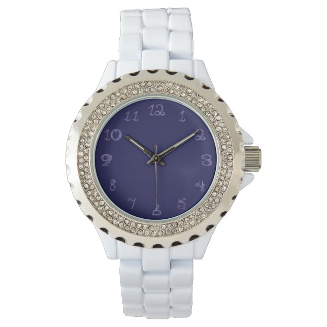 Witte horloge met de vormnummers van de navy fabri (Voorkant)