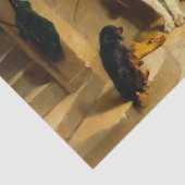 WITTE HORSE MET HONDEN EN DALCONS IN STABIEL TISSUEPAPIER (Detail)