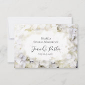 Witte Hortensia Aquarel Herinnering Dodenherdenkin Notitiekaartje (Voorkant)