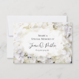 Witte Hortensia Aquarel Herinnering Dodenherdenkin Notitiekaartje