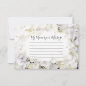 Witte Hortensia Aquarel Herinnering Dodenherdenkin Notitiekaartje (Achterkant)