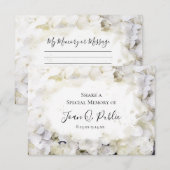 Witte Hortensia Aquarel Herinnering Dodenherdenkin Notitiekaartje (Voorkant / Achterkant)