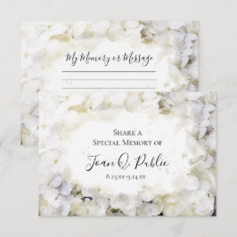 Witte Hortensia Aquarel Herinnering Dodenherdenkin Notitiekaartje