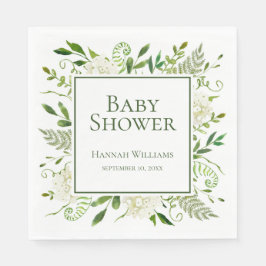 Witte Hortensia Baby Shower Servet