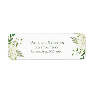 Witte Hortensia Bloemen Bruiloft Retouradres Etiket