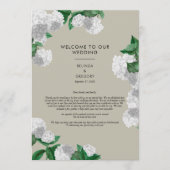 Witte Hortensia Bloemengroen Huwelijksprogramma Programmakaart (Voorkant)