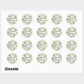 Witte Hortensia Bloemenkrans Bruids Brunch Ronde Sticker (Vel)