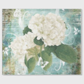 Witte hortensia cadeaupapier (Vlak)