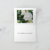 Witte Hortensia Dank Je Wel Bedankkaart (Binnen)