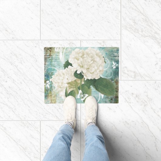 Witte hortensia deurmat (Binnen)