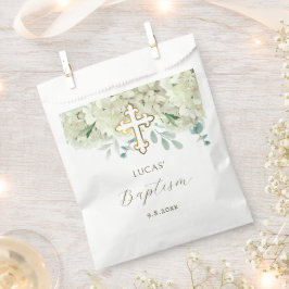 Witte hortensia doop bedankzakje