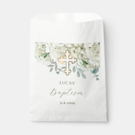 Witte hortensia doop bedankzakje