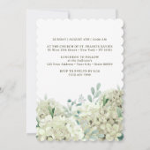 Witte hortensia doop kaart (Achterkant)