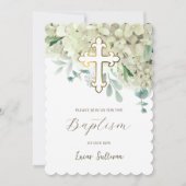 Witte hortensia doop kaart (Voorkant)