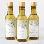 Witte hortensia doop wijn etiket (Flessen)