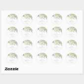Witte Hortensia Doopsticker Ronde Sticker (Vel)