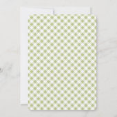 Witte Hortensia Grandmillennial Wedding Gingham Kaart (Achterkant)