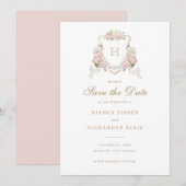 Witte Hortensia Groene Krans Save the Date Kaart (Voorkant / Achterkant)