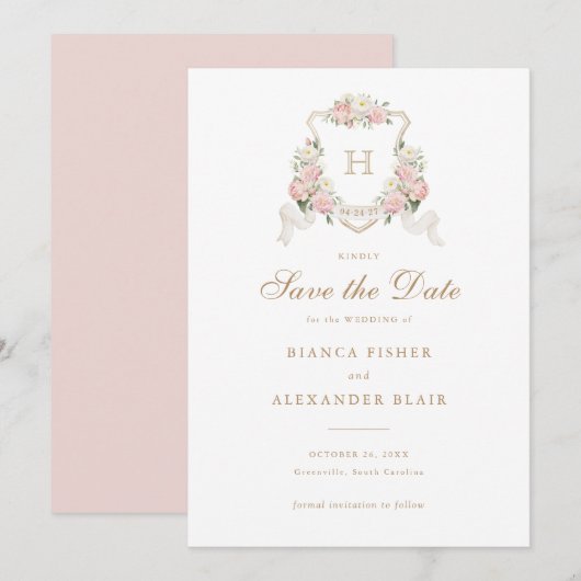 Witte Hortensia Groene Krans Save the Date Kaart (Voorkant / Achterkant)