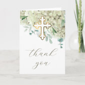 Witte Hortensia Heilige Kruis Religieuze Dank Je Kaart (Voorkant)