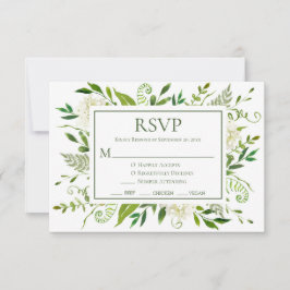 Witte Hortensia Huwelijk RSVP Kaartje