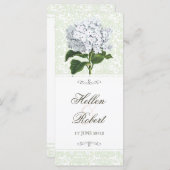  witte hortensia huwelijksceremonie programma programmakaart (Voorkant / Achterkant)