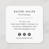 Witte hortensia krans vierkante visitekaartje (Achterkant)