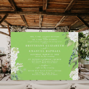Witte Hortensia Lime Groen Beide Ouders Trouwen II Kaart