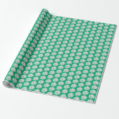 Witte hortensia op groen cadeaupapier (Uitgerold)