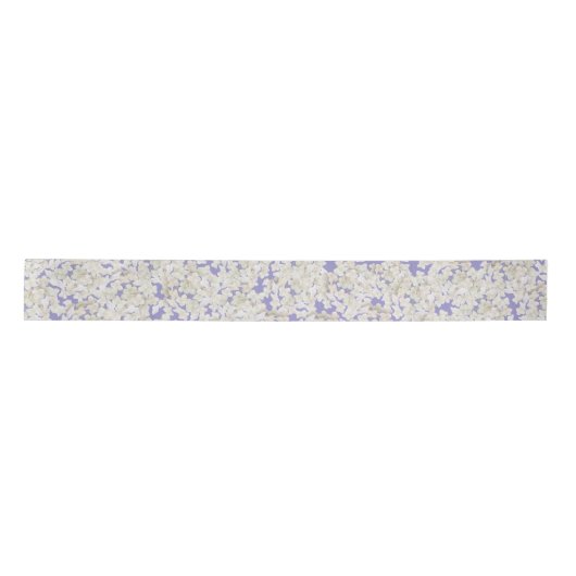 Witte hortensia op pastel Paarse Satijnen Lint (Voorkant)