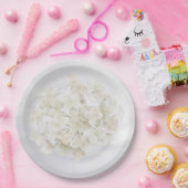 Witte hortensia op wit Abstract Papieren Bordje (Feest)